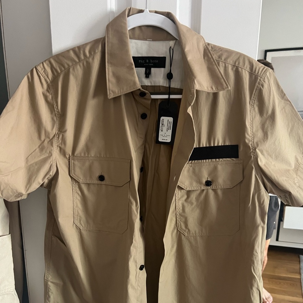 Rag & Bone utility shirt in Tan/khaki. New with tags, never worn. Size small.